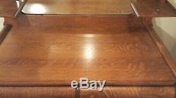 Antique Northwind Furniture Co Tiger Oak Sideboard Buffet with Mirror Carved Face