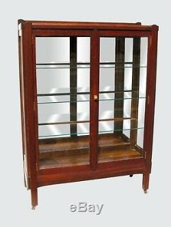 Antique Oak Arts & Crafts Bookcase / China Cabinet Lifetime Furniture Co