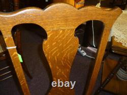 Antique Oak Chair Desk Ladies quartersawn tiger cane seat refinished restored