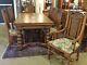 Antique Oak Large Draw Leaf Table & 8 Tall Chairs Circa 1920s Restored La Area