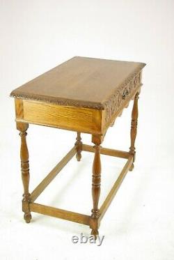 Antique Oak Table, Carved Oak Table, Tiger Oak, Scotland 1910, B1420A