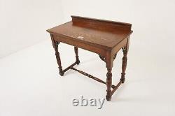 Antique Oak Table, Carved Tiger Oak Hall Table, Console, Scotland 1910, H962