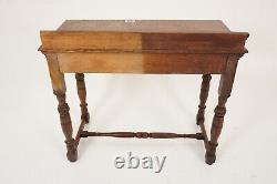 Antique Oak Table, Carved Tiger Oak Hall Table, Console, Scotland 1910, H962