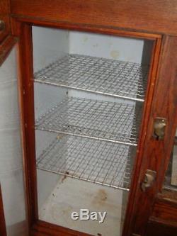 Antique Original Large Tiger Oak Commercial Ice Box Refrigerator 51 X 38 X 24