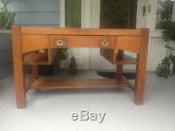 Antique Original Stickley Tiger Oak Table Desk Early 1900's