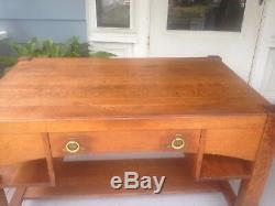 Antique Original Stickley Tiger Oak Table Desk Early 1900's