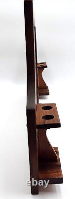 Antique Pipe Rack Tiger's Oak Wall Hanging Poem Old Friends to Trust 1900s