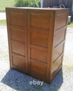 Antique Quarter Sawn Oak Double Wide Legal File Cabinet 8 Drawers Wabash Cabinet