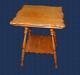 Antique Quarter Sawn Oak Parlor Table, 2 Tiered Scalloped Edges (tiger Oak)
