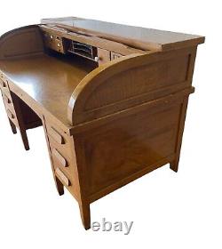 Antique Quarter Sawn Tiger Oak Roll Top Desk by Rucker Desk Co. LOCAL PICK UP
