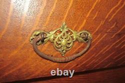 Antique Quarter Sawn Tiger Striped Oak China Buffet Serpentine Top/Drawer #3112