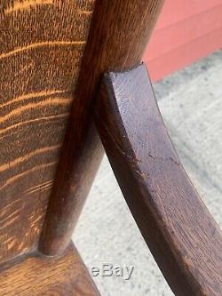 Antique Quartersawn Oak bench Hall Carved Claw Feet solid tiger oak