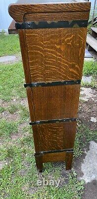 Antique Quartersawn Tiger Oak 299 Globe Wernicke Barrister Stacking Bookcase