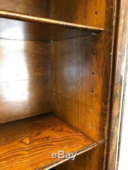 Antique Quartersawn Tiger Oak Curio Cabinet / Bookcase Circa 1900