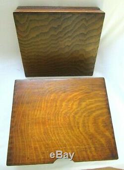 Antique Quartersawn Tiger Oak Wood File Document Drawer Box Mission Desk Office