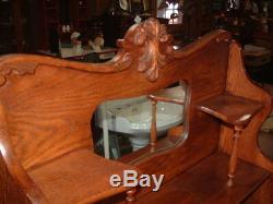 Antique Rare Tiger Oak Larkin Secretary Bookcase Slant Front Desk, 63 X 31 X 12