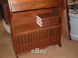 Antique Rare Tiger Oak Larkin Secretary Bookcase Slant Front Desk, 63 X 31 X 12