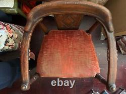 Antique Rare & Unique Solid Feudal Oak Chair, Jamestown Lounge Co