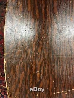 Antique Round Quarter Sawn Tiger Oak Table and claw feet Original leaves 10 Feet