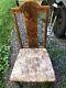 Antique Set Of 5 Tiger Oak Dining Room Chairs With Padded Seats, High Back