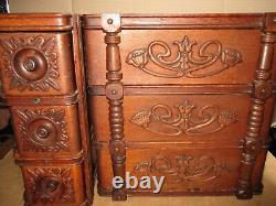 Antique Singer Sewing Machine 6 Drawers & Racks, Tiger Oak, Ornate