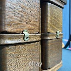 Antique Singer Treadle Sewing Machine Set of 4 Drawers withRacks Tiger Oak
