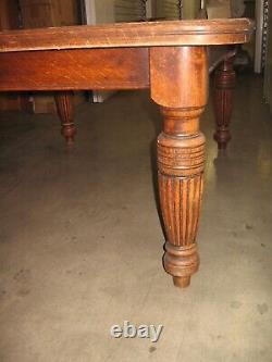 Antique Solid Oak Farm Table 56x48 Rustic Tiger Oak French English Carved Legs