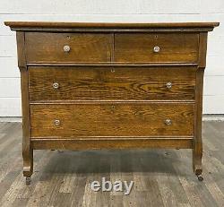 Antique Stickley Style Mission Arts & Crafts Tiger Oak Dresser Credenza Buffet