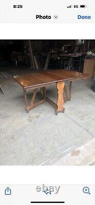 Antique Sutherland Narrow Gate Leg / Drop Leaf Tiger Oak Table Circa 1880's