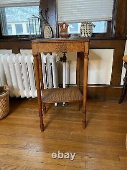 Antique Tiger Maple (Laminated) Side Table