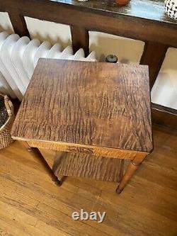 Antique Tiger Maple (Laminated) Side Table