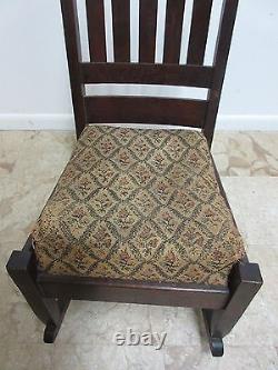 Antique Tiger Mission Oak petite Childs Rocker Rocking Chair Carpet Cutter