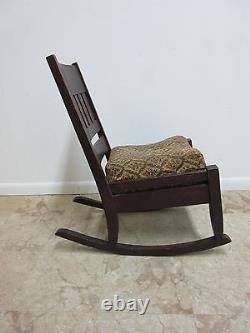 Antique Tiger Mission Oak petite Childs Rocker Rocking Chair Carpet Cutter