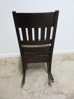 Antique Tiger Mission Oak petite Childs Rocker Rocking Chair Carpet Cutter