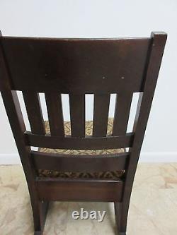 Antique Tiger Mission Oak petite Childs Rocker Rocking Chair Carpet Cutter