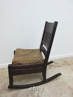 Antique Tiger Mission Oak petite Childs Rocker Rocking Chair Carpet Cutter