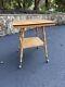 Antique Tiger Oak 2 Tier Parlor Table Claw & Ball Turned Legs 19th Century