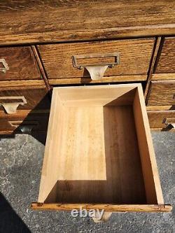 Antique Tiger Oak 9 Drawer File Cabinet