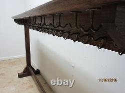 Antique Tiger Oak Art Crafts Mission School House Coat Rack Hat Industrial A