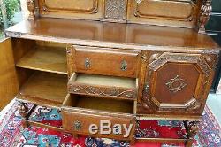 Antique Tiger Oak Art Deco Sideboard Buffet Wine Bar Drink Cabinet Furniture
