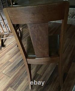 Antique Tiger Oak Arts & Crafts Style Chair