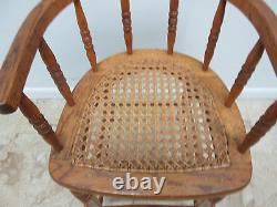 Antique Tiger Oak Bent Wood High Chair Stool Chair Childs Doll