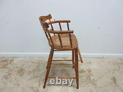 Antique Tiger Oak Bent Wood High Chair Stool Chair Childs Doll