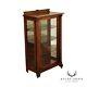 Antique Tiger Oak Bowfront Curio Display China Cabinet