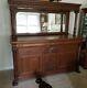 Antique Tiger Oak Buffet With Mirror, 5 Drawers, Claw Feet, Unique Carvings