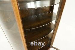 Antique Tiger Oak Cabinet, Bow Front China/Display Cabinet, American 1910, B2085