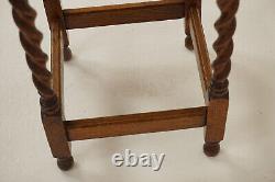 Antique Tiger Oak Circular Barley Twist Hall, Side Lamp Table, Scotland H1265