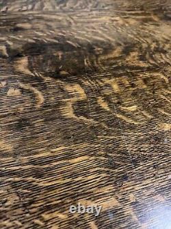 Antique Tiger Oak Claw Foot Table