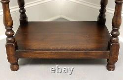 Antique Tiger Oak Colonial Accent Table