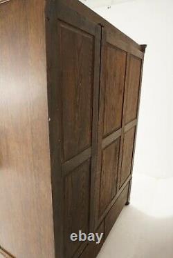 Antique Tiger Oak Compactum Armoire, Wardrobe, Closet, Scotland 1910, B2435